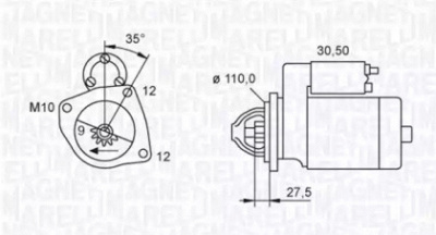 MAGNETI MARELLI 063721118010 -  Стартер, 12в 2.2квт